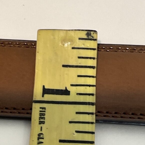 PERRY ELLIS Mens Reversible Belt Size Large 38 Brown Black Leather Silver Buckle - Picture 7 of 8